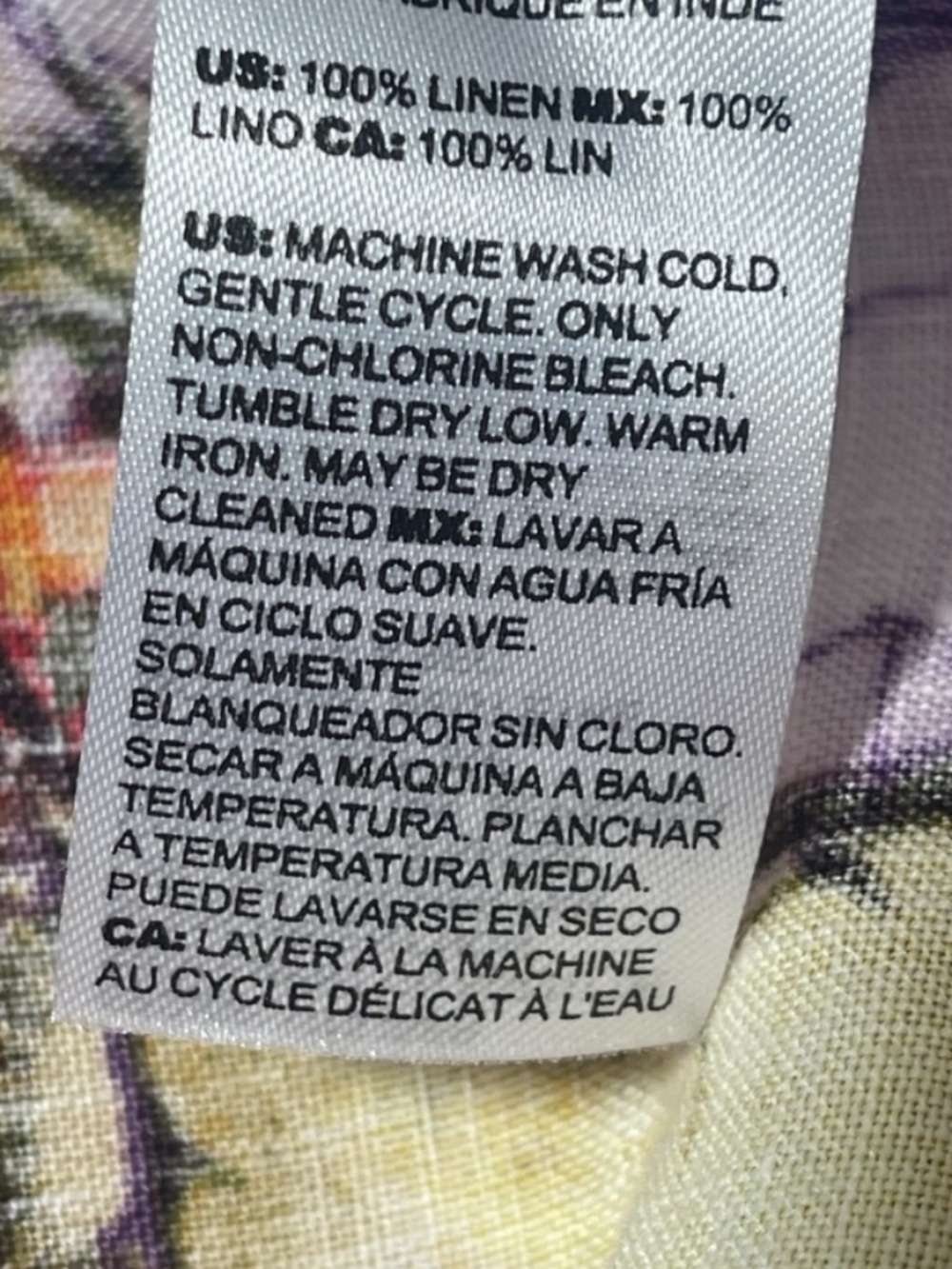 Chico's Linen Floral Wrap Skirt Size 4 (US 20/22) Botanical Print Summer Resort - Picture 15 of 16